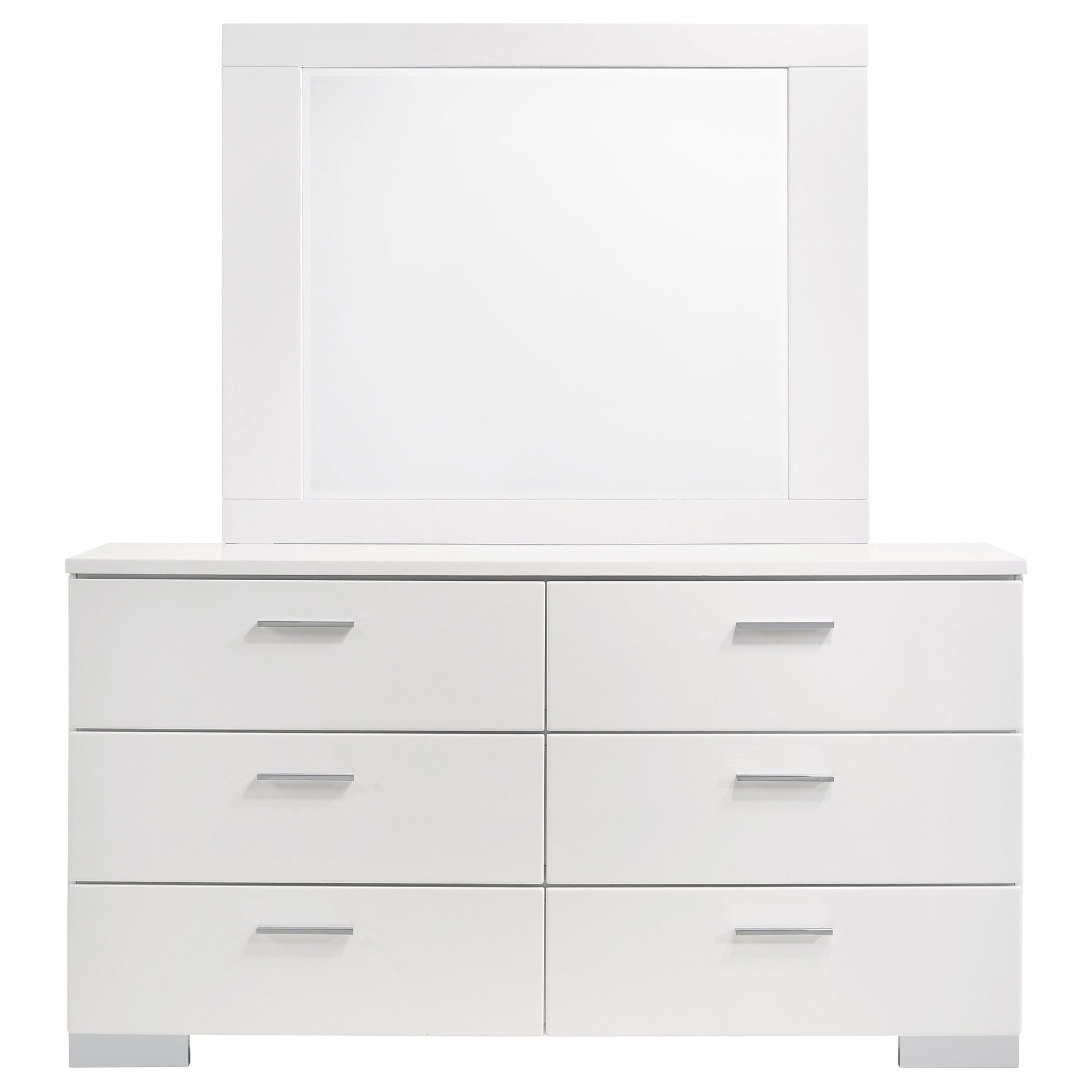 Felicity - 6-Drawer Wood Dresser with Mirror
