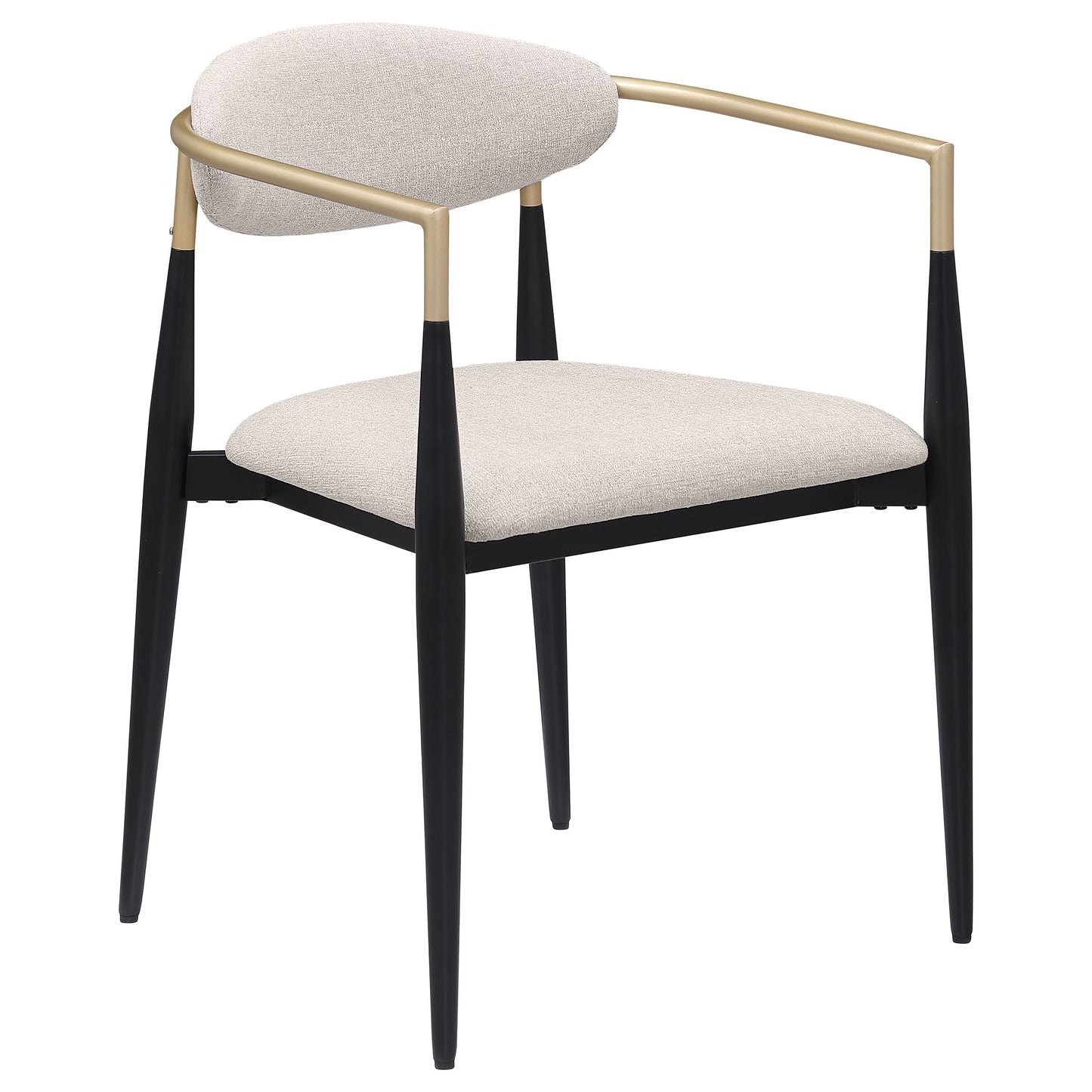 Bradbury Fabric Upholstered Dining Arm Chair Beige (Set of 2)