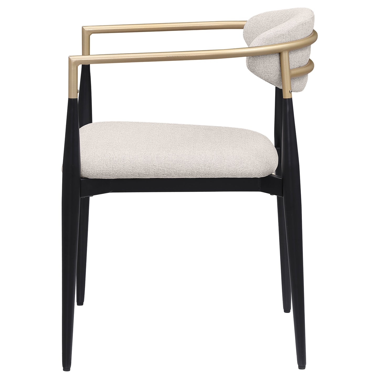 Bradbury Fabric Upholstered Dining Arm Chair Beige (Set of 2)