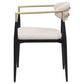 Bradbury Fabric Upholstered Dining Arm Chair Beige (Set of 2)