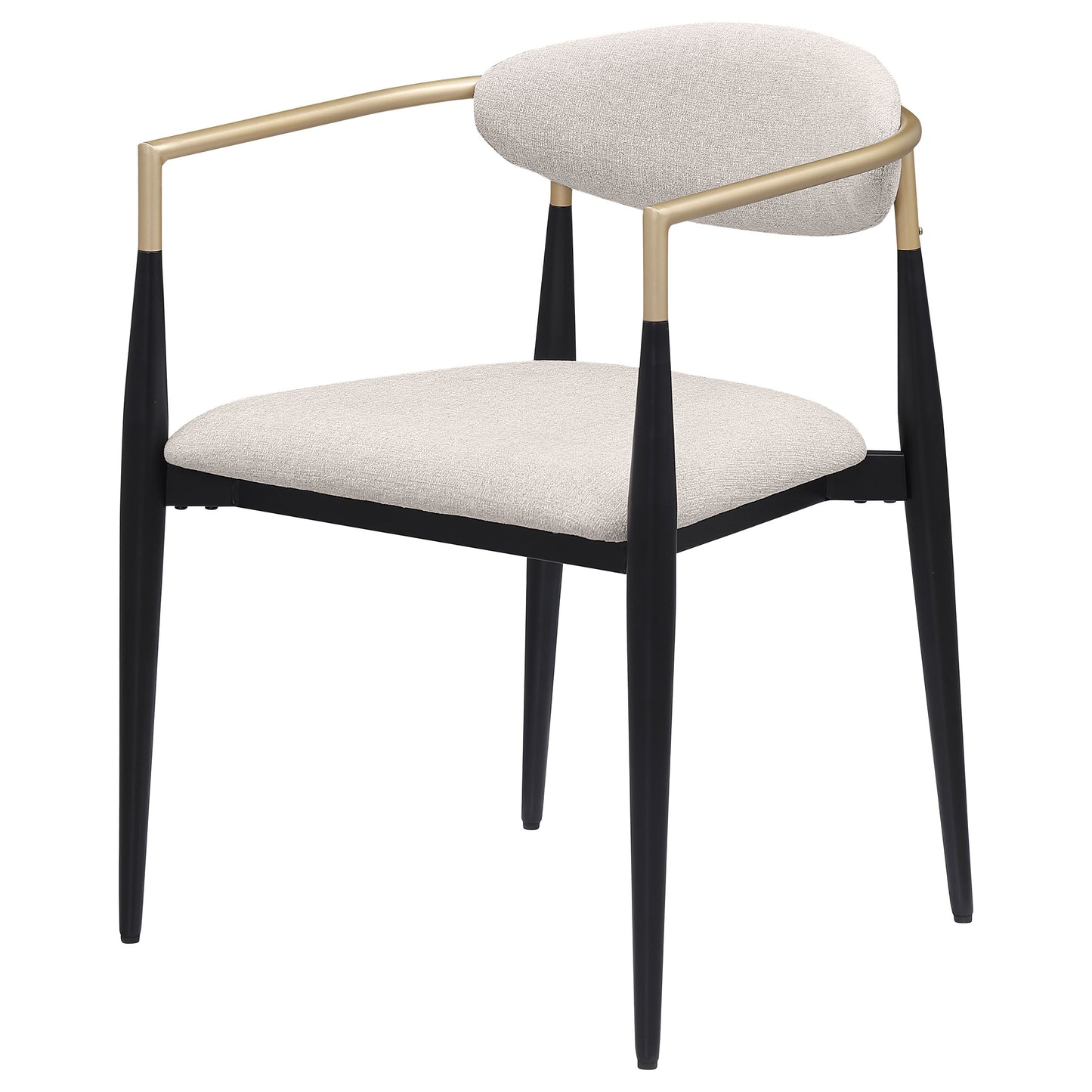 Bradbury Fabric Upholstered Dining Arm Chair Beige (Set of 2)