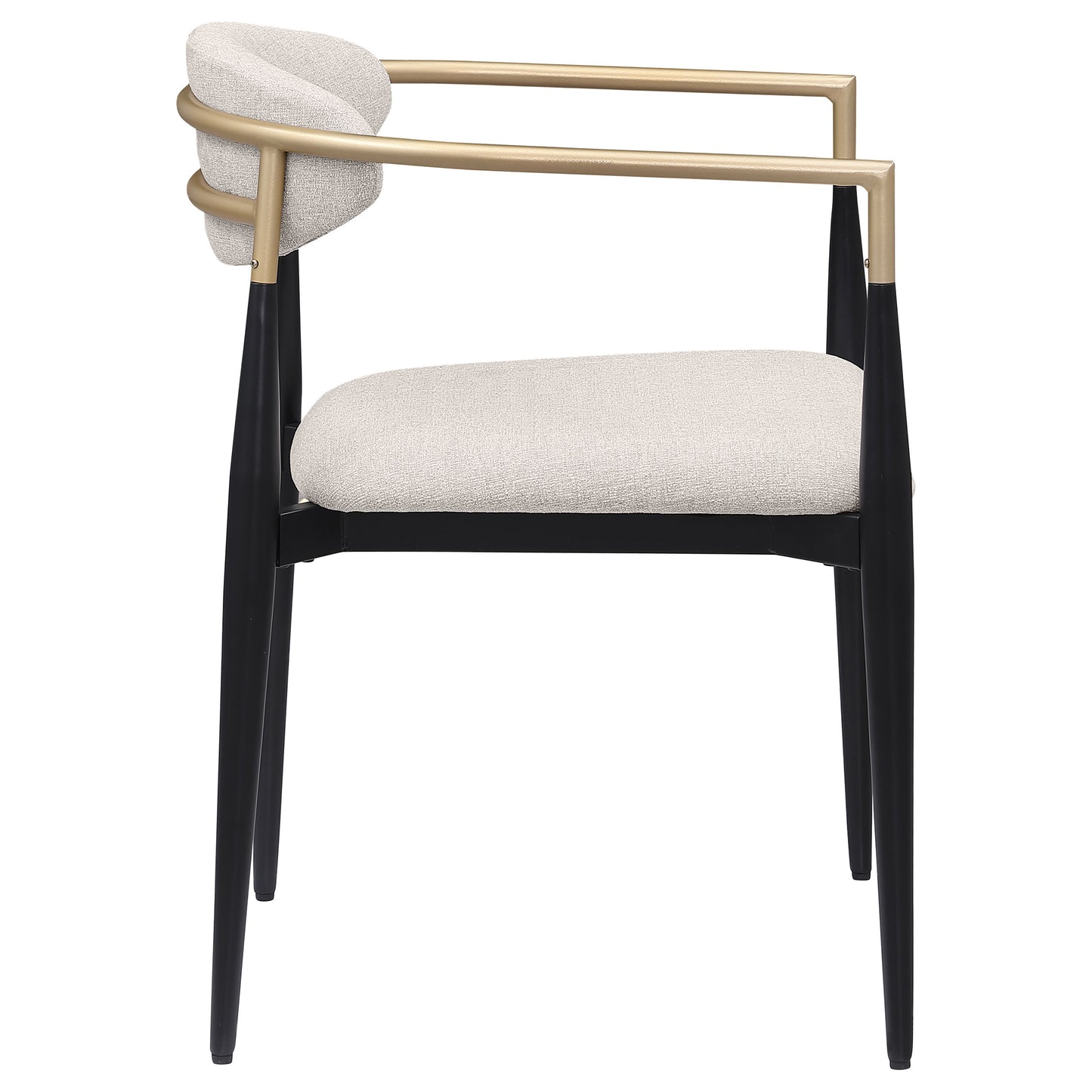 Bradbury Fabric Upholstered Dining Arm Chair Beige (Set of 2)