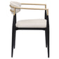 Bradbury Fabric Upholstered Dining Arm Chair Beige (Set of 2)