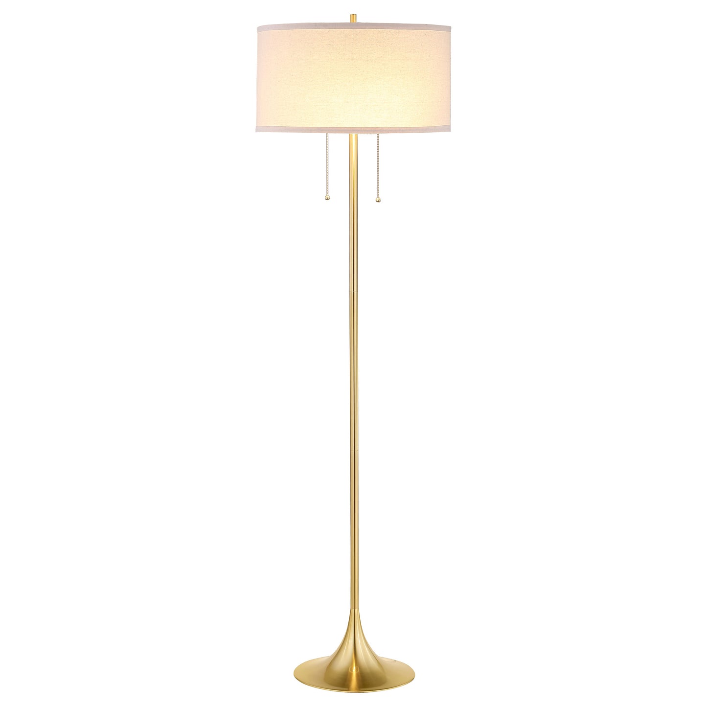 Elmira 65 inch Drum Shade Metal Floor Lamp Gold Longstreet Living