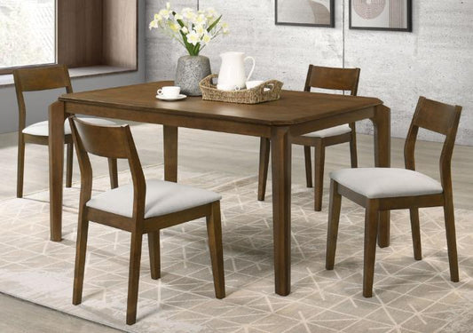 Almonte 5-piece 59-inch Rectangular Dining Set Dark Brown