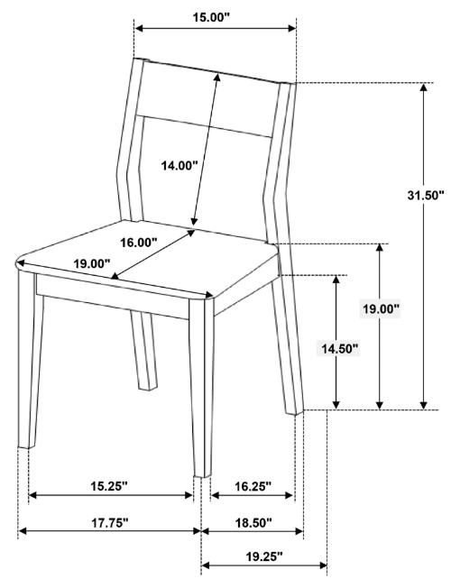 Almonte 5-piece 59-inch Rectangular Dining Set Dark Brown