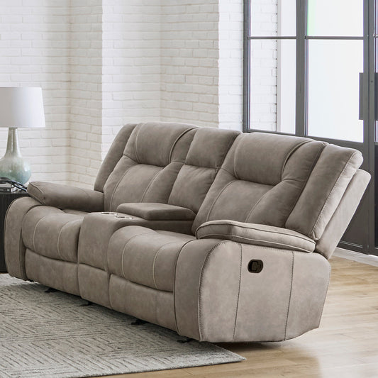 BLAKE - DESERT TAUPE MANUAL CONSOLE LOVESEAT
