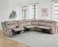 BLAKE - DESERT TAUPE 6PC MODULAR RECLINING SECTIONAL WITH CONSOLE
