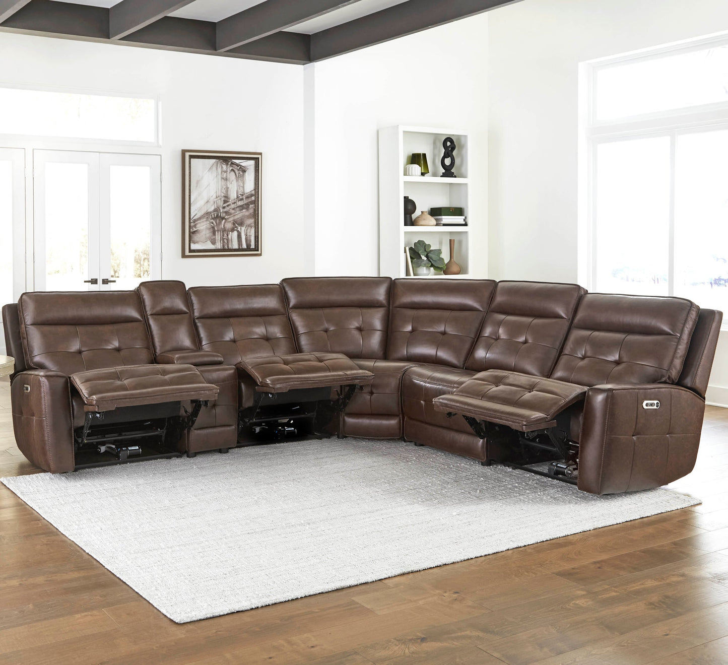 CANTERBURY - ACORN 6PC ZERO GRAVITY MODULAR POWER RECLINING SECTIONAL