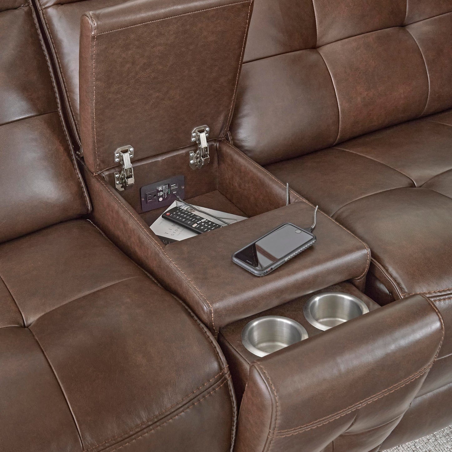 CANTERBURY - ACORN 6PC ZERO GRAVITY MODULAR POWER RECLINING SECTIONAL