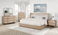 Kailani 52-inch Eastern King Wingback Bed Beige Oak