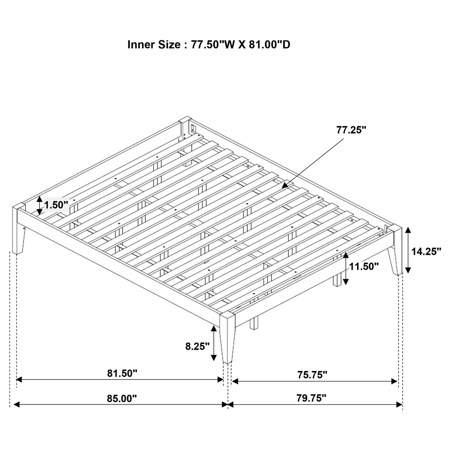 Hounslow Eastern King Universal Platform Bed Cappuccino