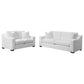 Ashlyn 2-piece Upholstered Sloped Arm Sofa Set White