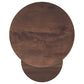 Yency 2-piece Round Mango Wood Nesting Table Set Dark Brown Mango