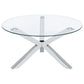 Kenzie 3-piece Round Coffee and End Table Set Chrome