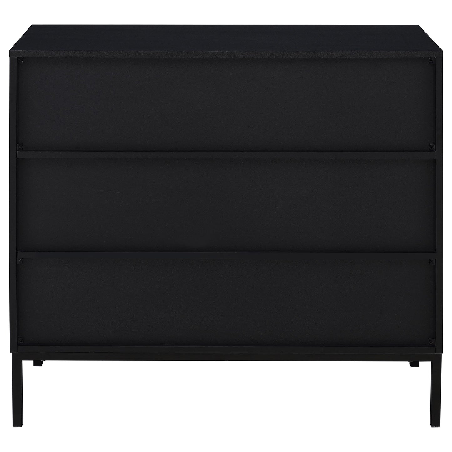 Jess 2-door Arched Fluted Glass Accent Cabinet Black