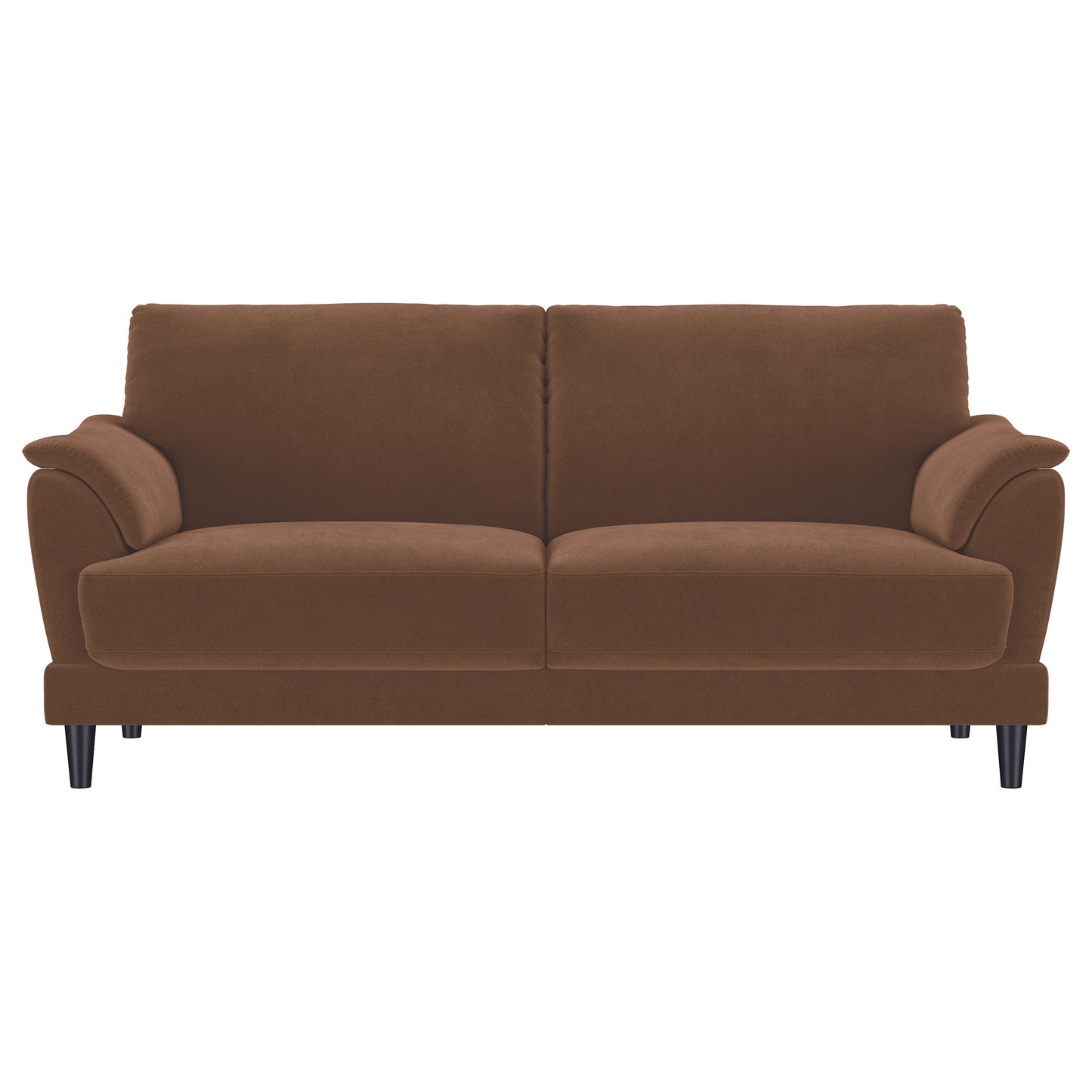 Selma 2-piece Velvet Upholstered Crescent Arm Sofa Set Rust