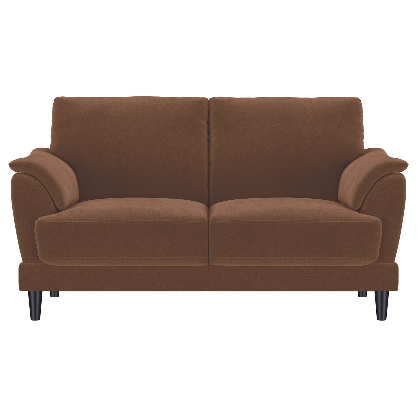 Selma 2-piece Velvet Upholstered Crescent Arm Sofa Set Rust
