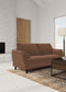 Selma Velvet Upholstered Crescent Arm Loveseat Rust