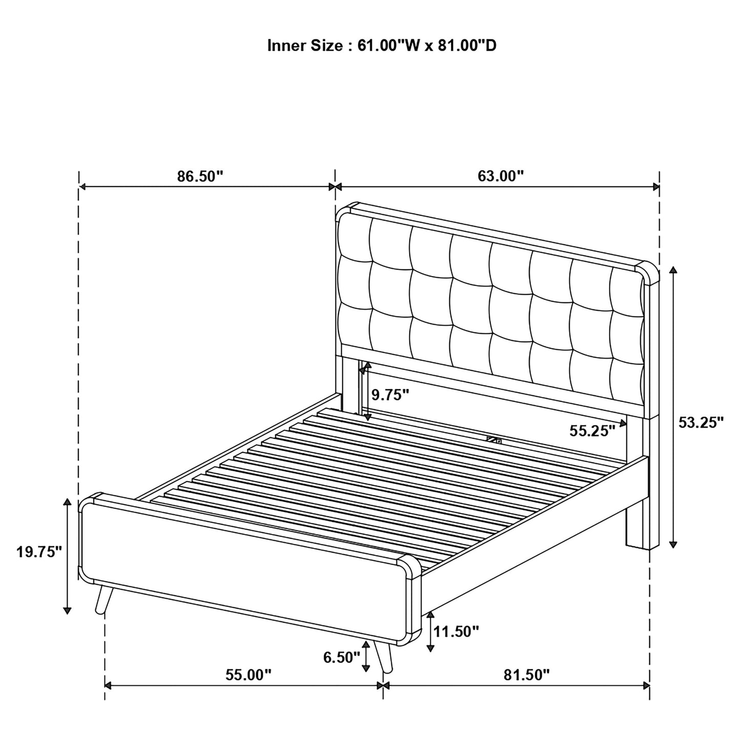 Robyn Wood Queen Platform Bed Light Ash