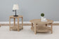 Fowler 2-piece Round Coffee and End Table Set Natural