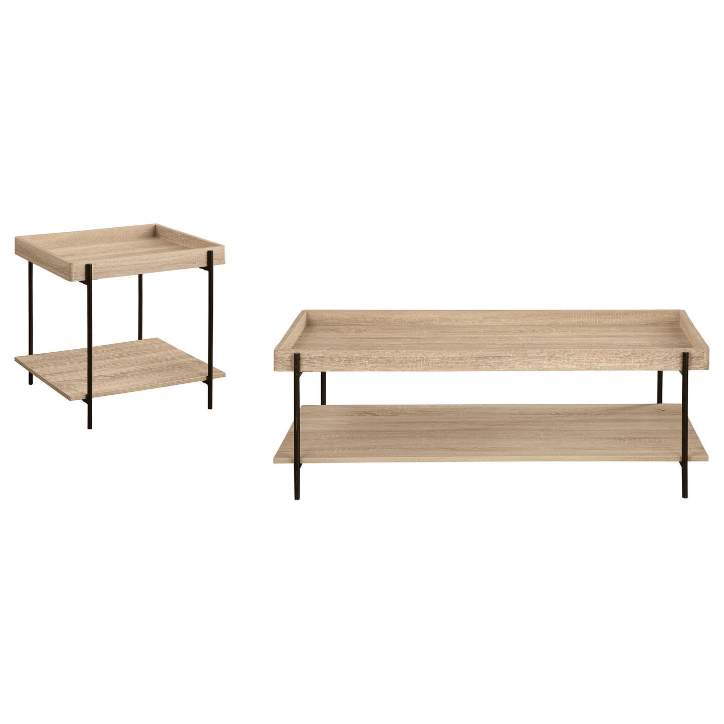 Fallon 2-piece Rectangular Coffee and End Table Set Natural