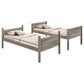 Ryder Wood Twin Over Twin Bunk Bed with Mattress Weathered Taupe
