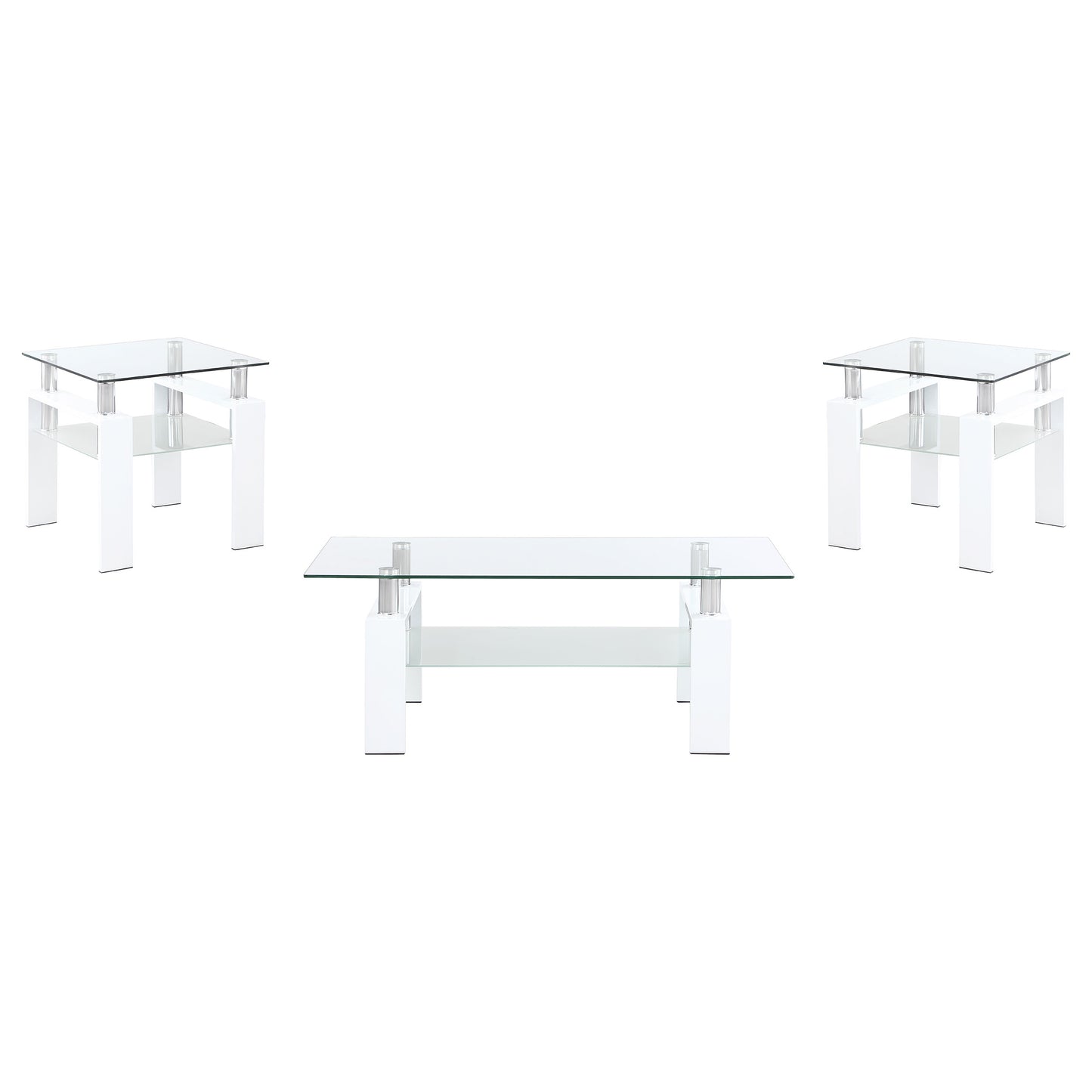 Dyer 3-piece Rectangular Coffee and End Table Set White