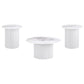 Rowena 3-piece Coffee and End Table Set White Faux Marble