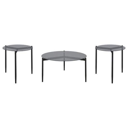 Rosalie 3-piece Round Coffee and End Table Set Grey