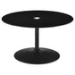 Ganso 3-piece Round Glass Top Coffee and End Table Set Black