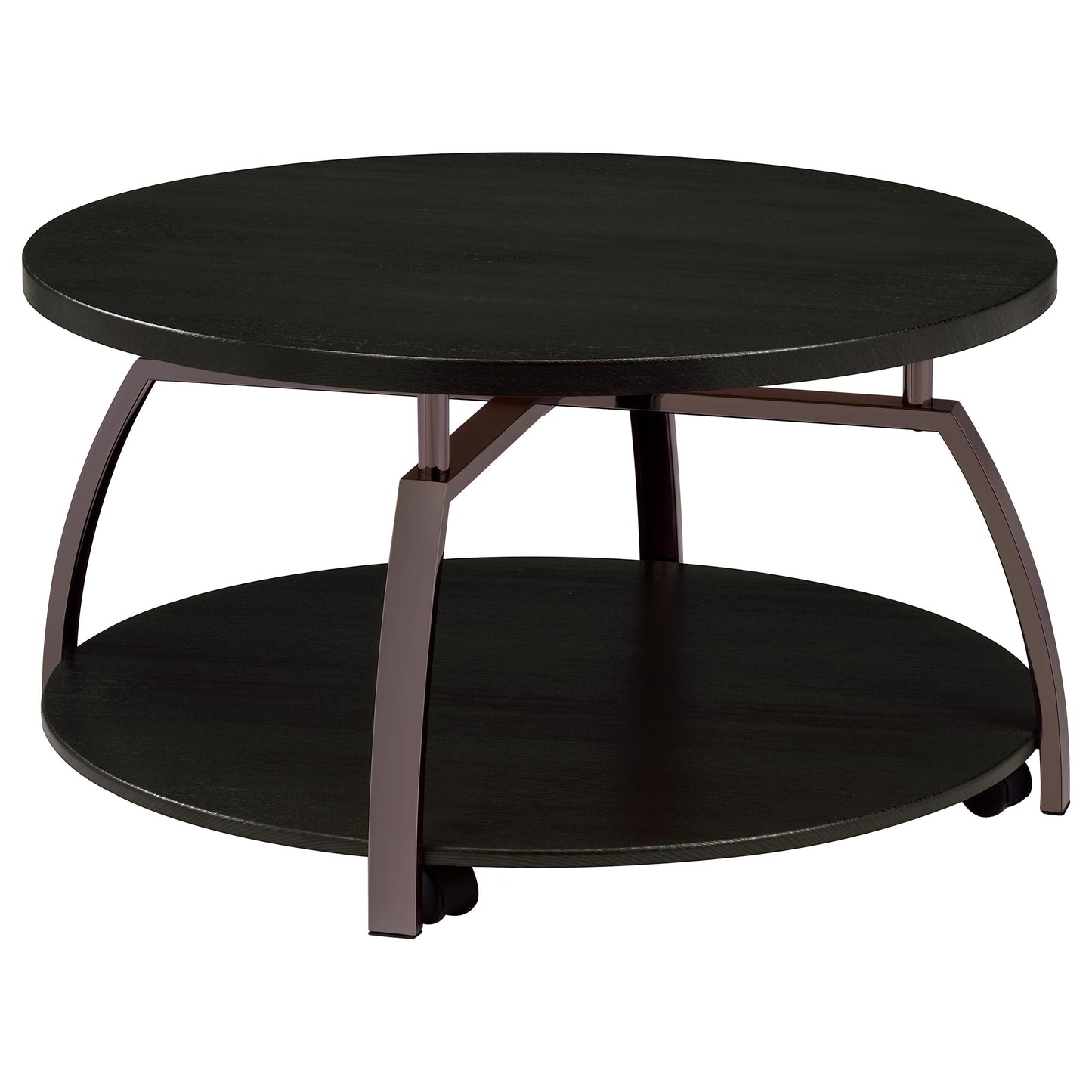 Dacre 3-piece Round Coffee and End Table Set Dark Charcoal
