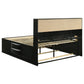 Briana Wood California King Storage Bookcase Bed Black