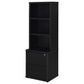 Westpark 3-piece Wall Unit Bookcase Set with USB Black