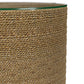 Halden Round Woven Seagrass Accent Side Table Light Brown