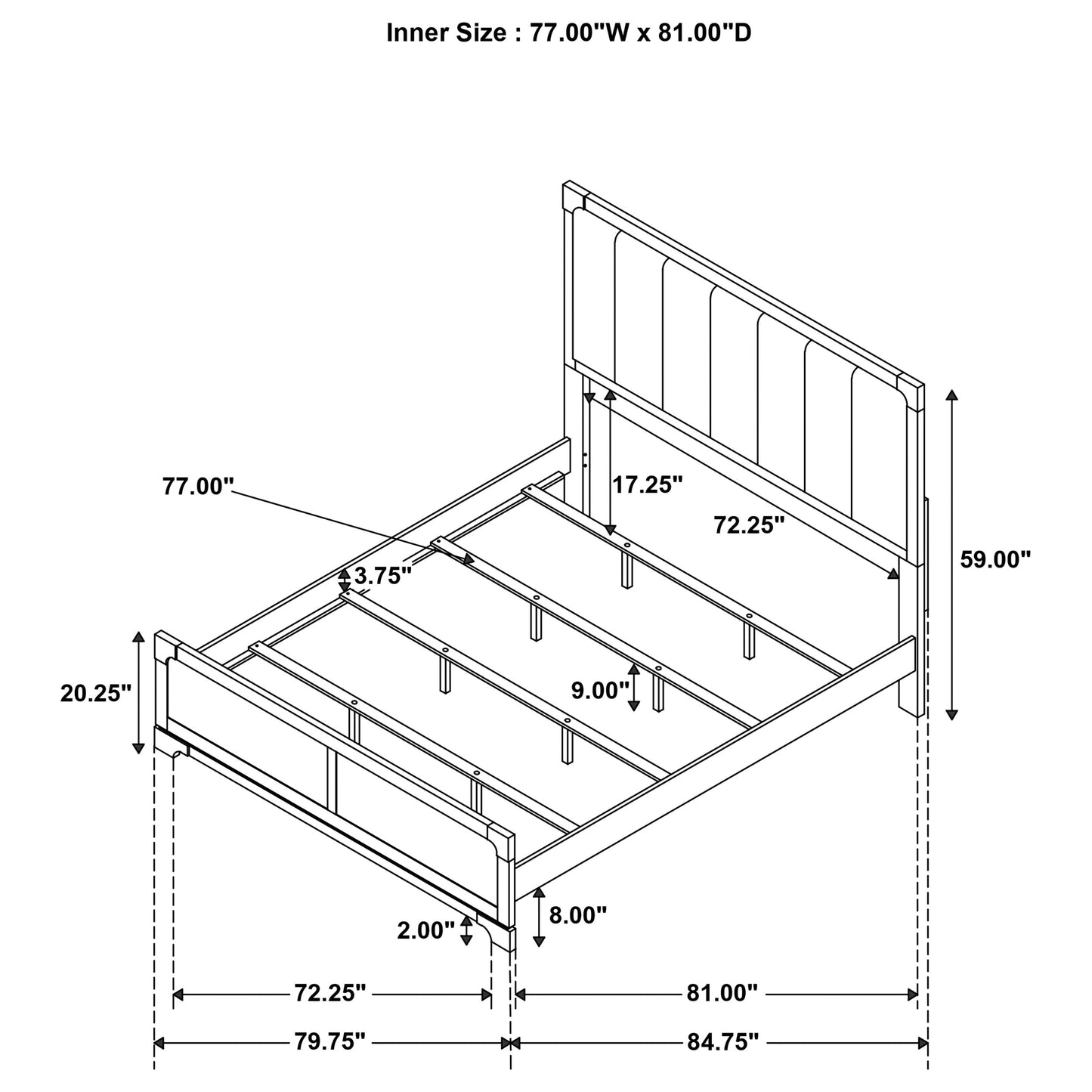 Gran Park 59-inch Eastern King Panel Bed Dark Cocoa