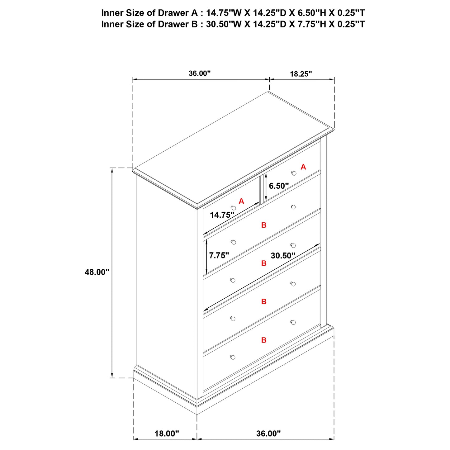 Sumerlin 6-drawer Bedroom Chest of Drawers Medium Brown