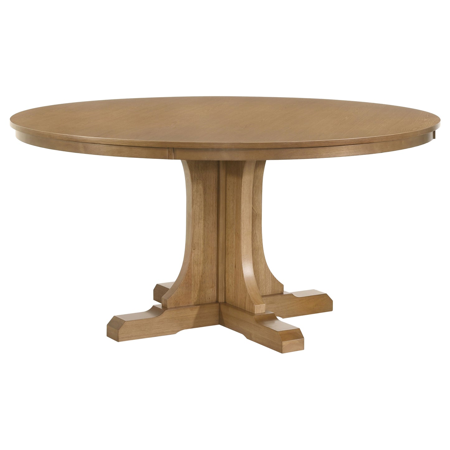 Hartville 7-piece Round Dining Table Set Natural Light Brown