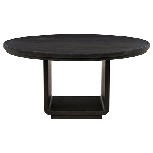 Leandro 60-inch Round Dining Table Burnished Black
