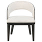 Leandro Upholstered Dining Arm Chair Cream (Set of 2)