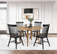Andrews Windsor Spindle Back Dining Side Chair Black (Set of 2)