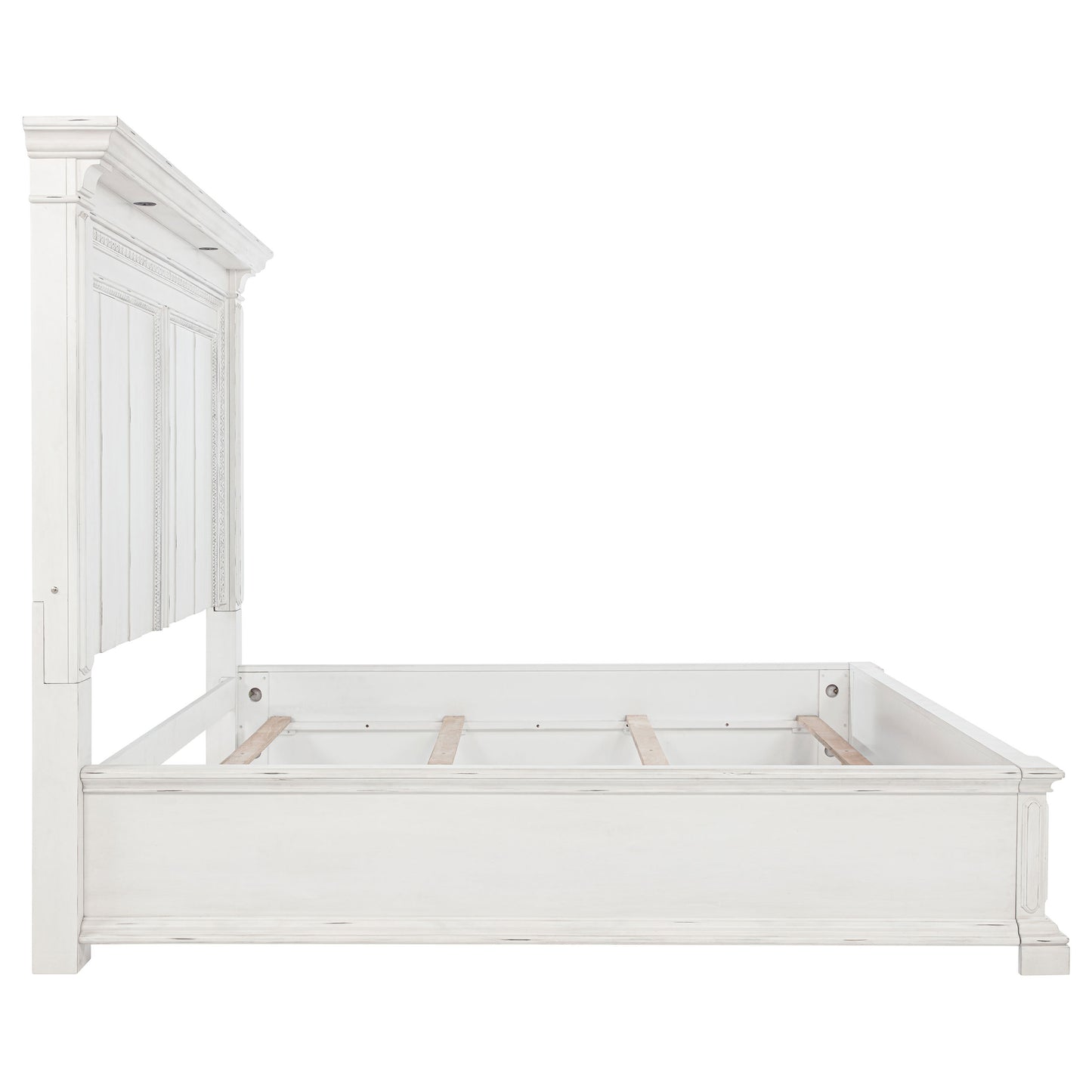 McKinney California King LED Light Panel Bed Vintage White