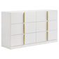 Ines 6-drawer Bedroom Dresser Cabinet White High Gloss