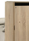 Arielle Eastern King Bookcase Panel Storage Bed Light Oak