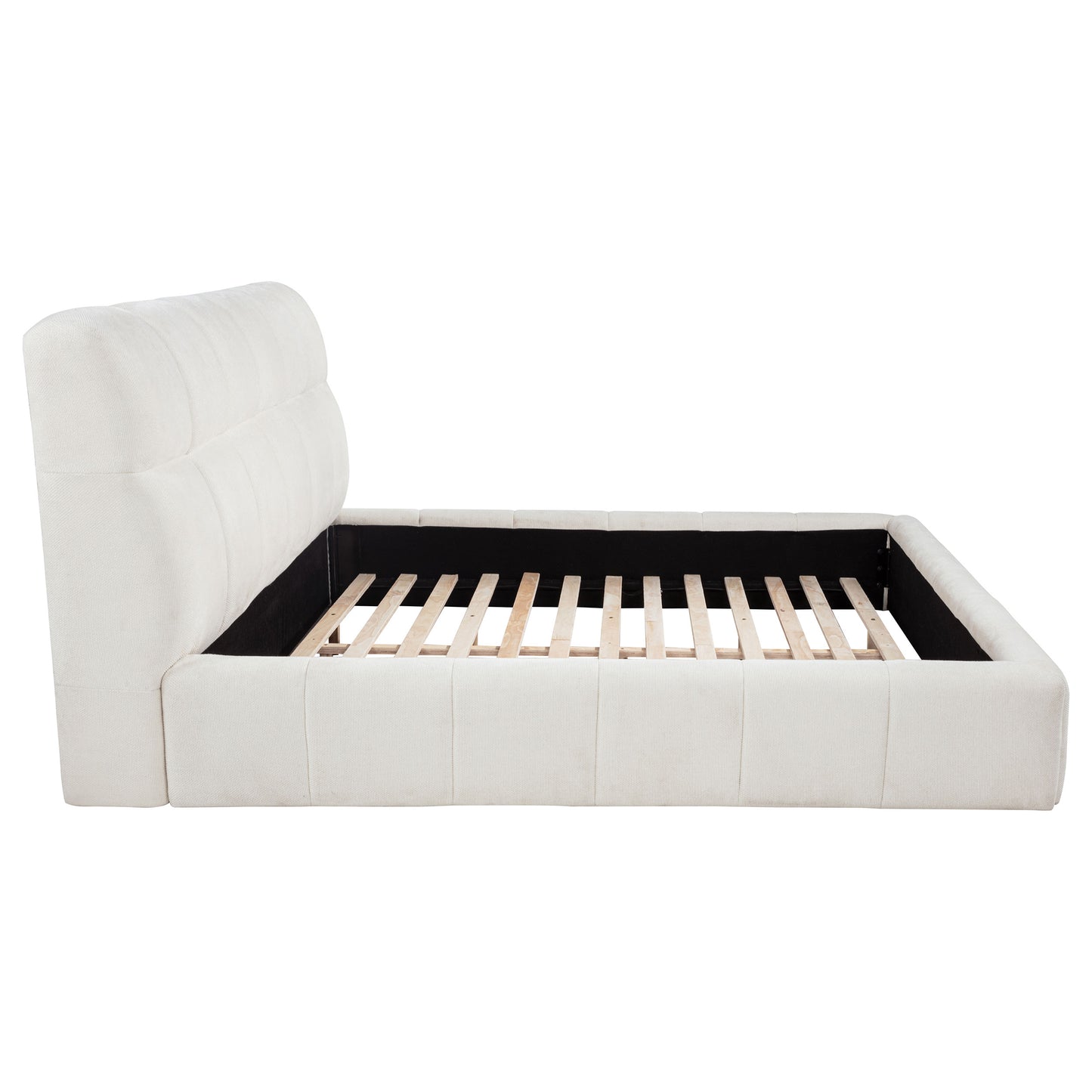 Nollet 48-inch Upholstered Queen Panel Platform Bed Cream