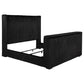 Centergrove Upholstered California King Wingback TV Bed Black