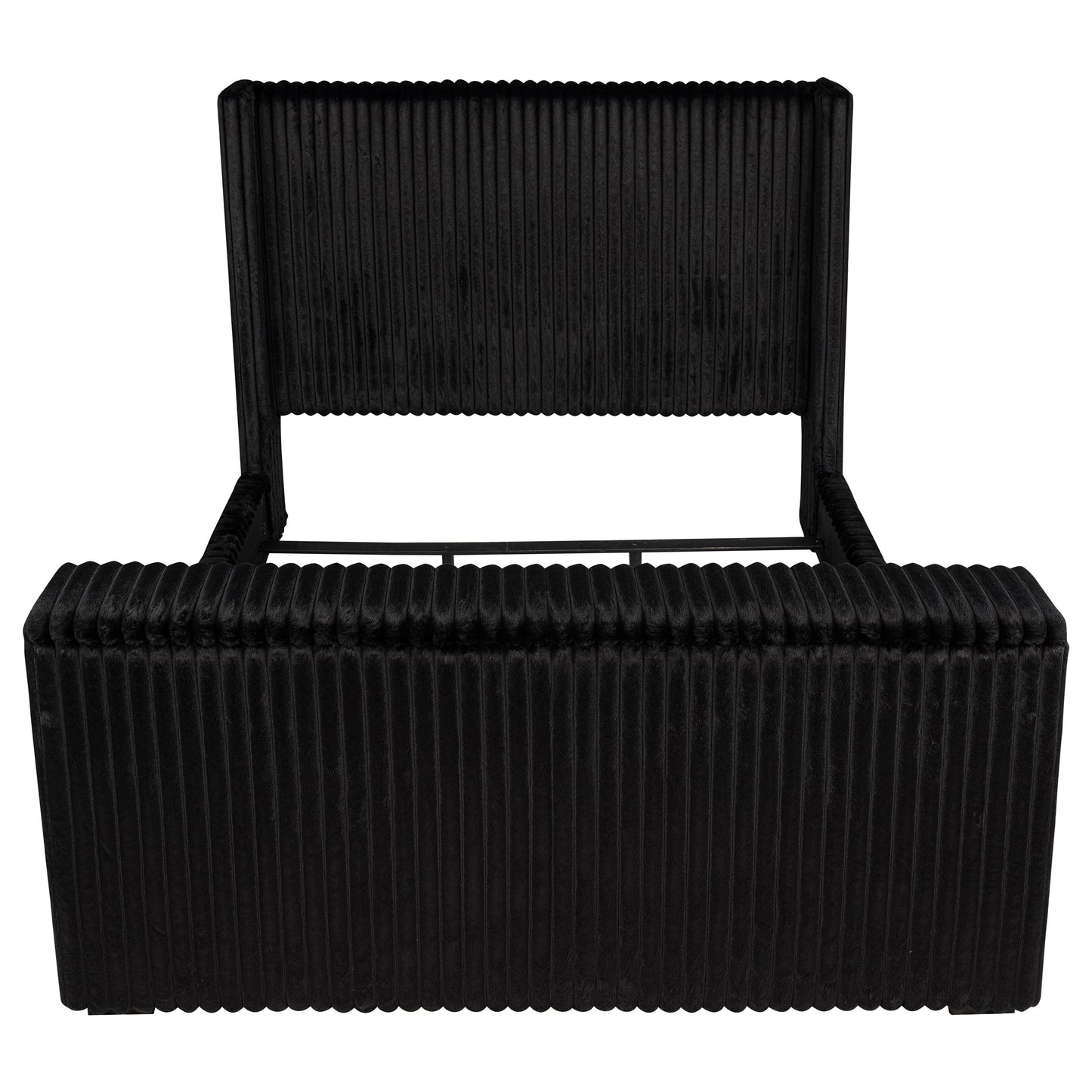 Centergrove Upholstered California King Wingback TV Bed Black