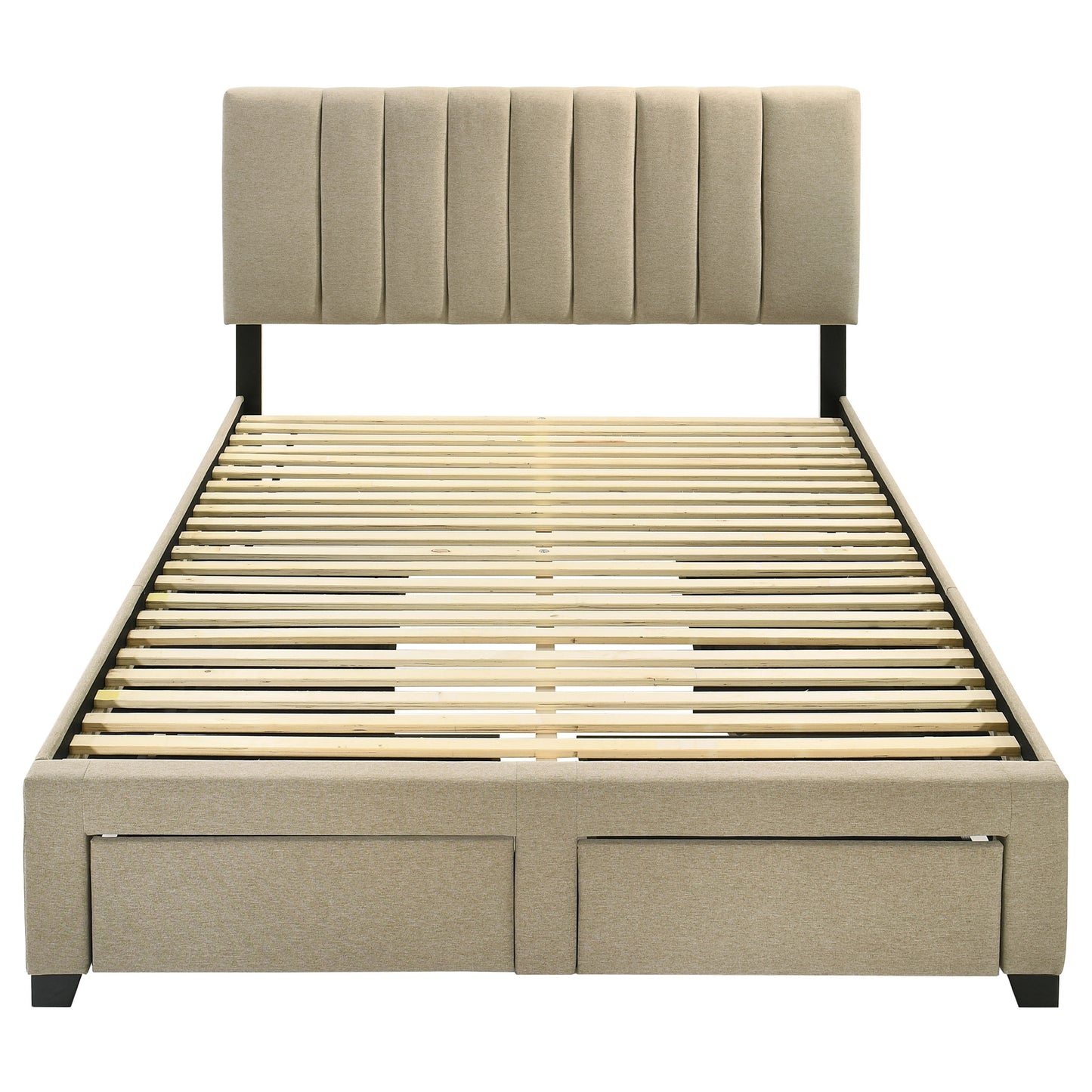 Wheatland 4-drawer Upholstered Full Storage Bed Light Brown