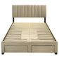Wheatland 4-drawer Upholstered Eastern King Storage Bed Brown