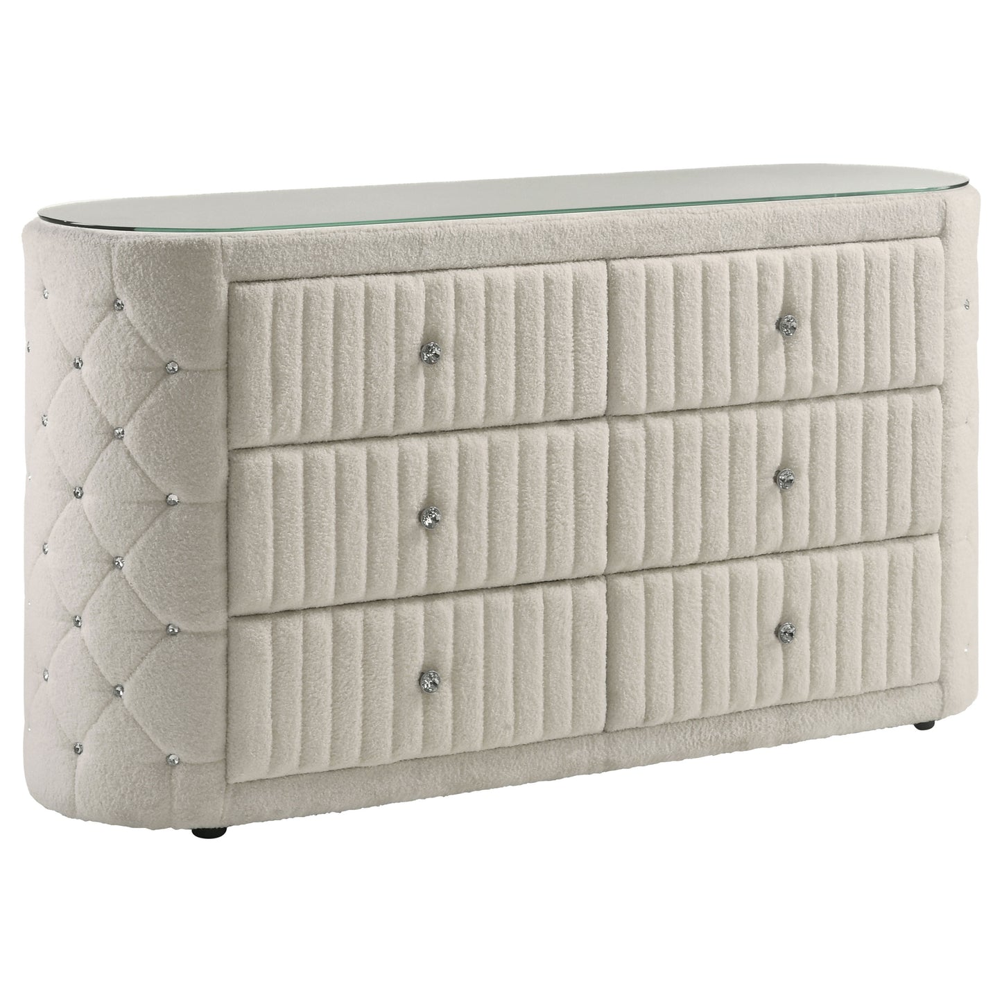 Sonya 4-piece Upholstered Queen Bedroom Set Ivory